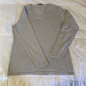 Tommy Hilfiger Gray V-Neck Long Sleeve Sweater